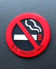 No Smoking, "Bitte nicht rauchen", 3D Aufkleber, Gummi, mit Klebepad, 5cm Neu