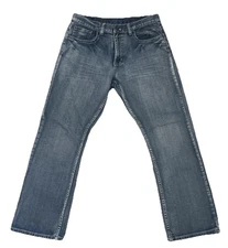 Flypaper Jeans Distressed Denim Blue Baggy Casual Mens Size 36x30