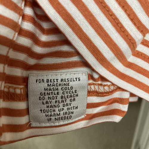 Peter Millar Polo Shirt Mens Small Orange Striped University Of Texas Longhorns - Picture 4 of 7