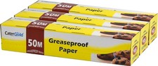 White Baking Parchment Paper 50m Roll Non Stick Greaseproof Oven Safe Premium