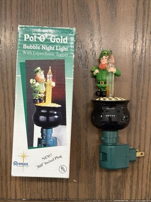 Vintage Leprechaun Night Light With Box 2001 By Roman 360 Degree Swivel Plug