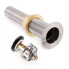 Bathroom Sink Vessel Basin Stopper Pop Up Drain Brushed Nickel without Overflow