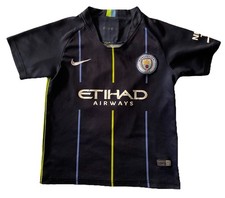 Nike Manchester City 2018/19 Away Pinstripes Jersey Youth 22 Kun Aguero 10