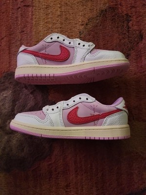 Nike Jordan 1 Retro Low Travis Scott Sail Tropical Pink PS Size 13c 