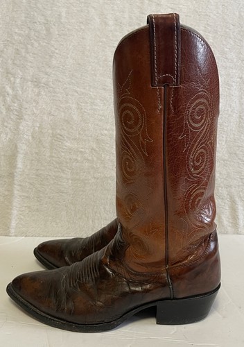 Justin Boots Men's 7 EE Vintage Leather Cowboy Western - Image 1