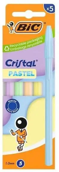 3086124134705 Dugopis Cristal Pastel 1mm niebieski 5szt BIC BIC 3590₽