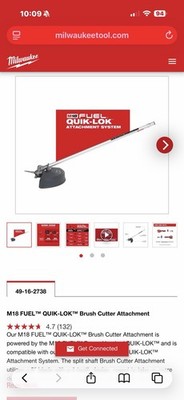 Milwaukee 49-16-2738 M18 FUEL QUIK-LOK Brush Cutter Attachment - New In Box