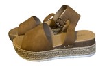 Soda women’s tan Canvas Espadrille Platform Sandals 7.5 with Leather Ankle Strap — photo 3