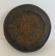 Antique Oakhurst Dairy Portland ME Cream Milk Can Jug Metal Cover Lid Top Cap