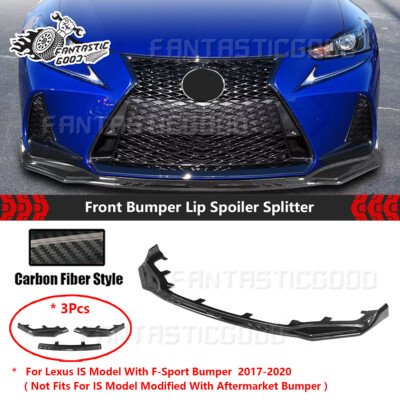 For Lexus IS200t IS300 IS350 F-Sport 2017-2020 Carbon Fiber Front Bumper Lip Kit