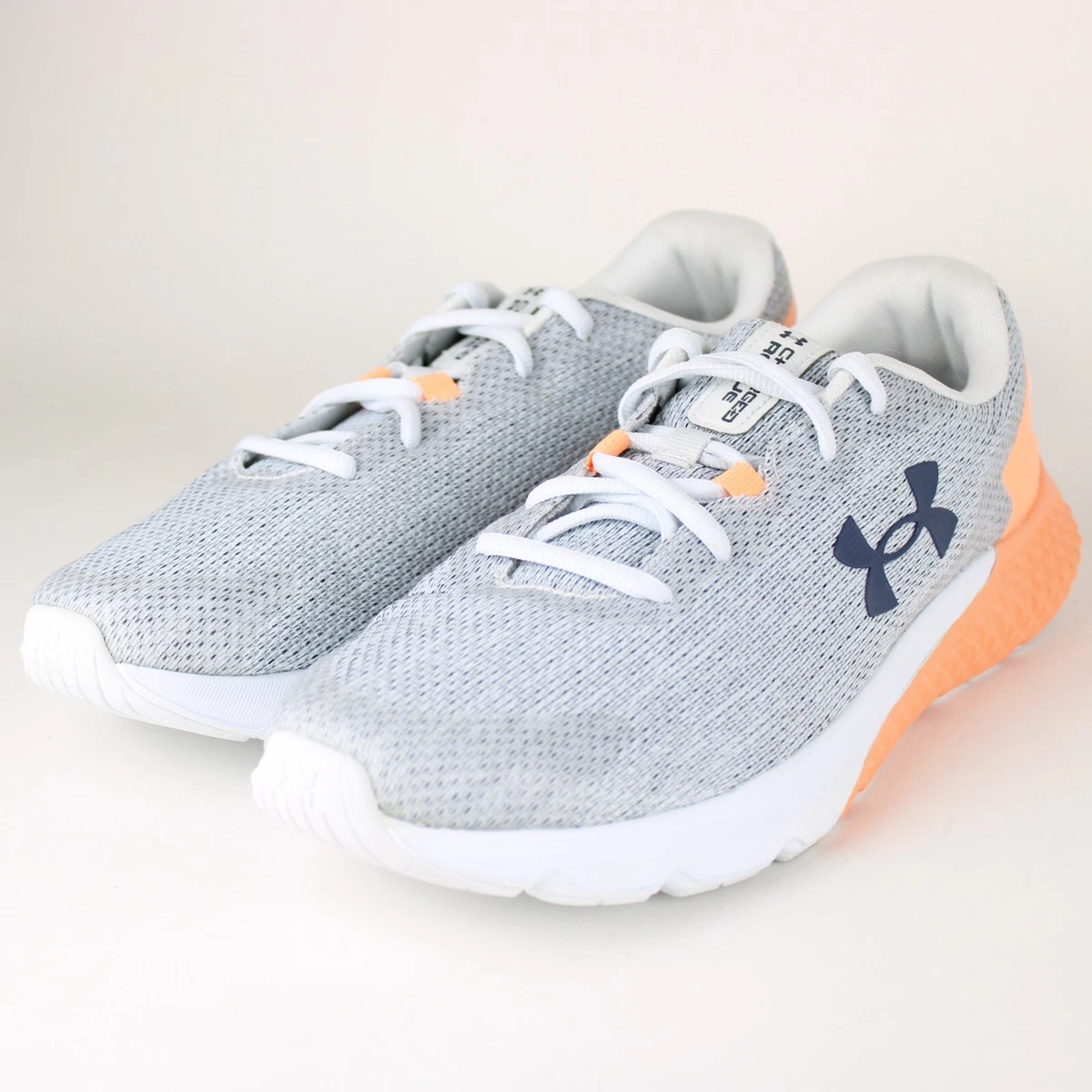 Women's Under Armour Charged Rogue 3 Knit Running Shoes Gray/Orange  3026147-100