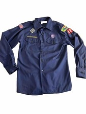 Official Boy Scouts Of America Uniform Long Sleeve Shirt Patches Youth Large