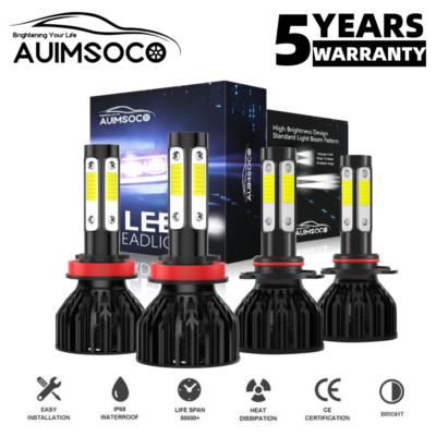 Fit Toyota Camry 2007-2017 4PC Combo LED Headlight Hi Low Beam Bulbs Kit White