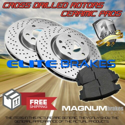 Front 2 Cross Drill Rotors & 4 Ceramic Pads for 2001-2003 Hyundai XG300 / XG350 - Picture 1 of 1