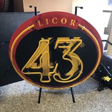 43 Licor Electric bar sign.  Turns on, But Does Not Stay On. Sold As Is