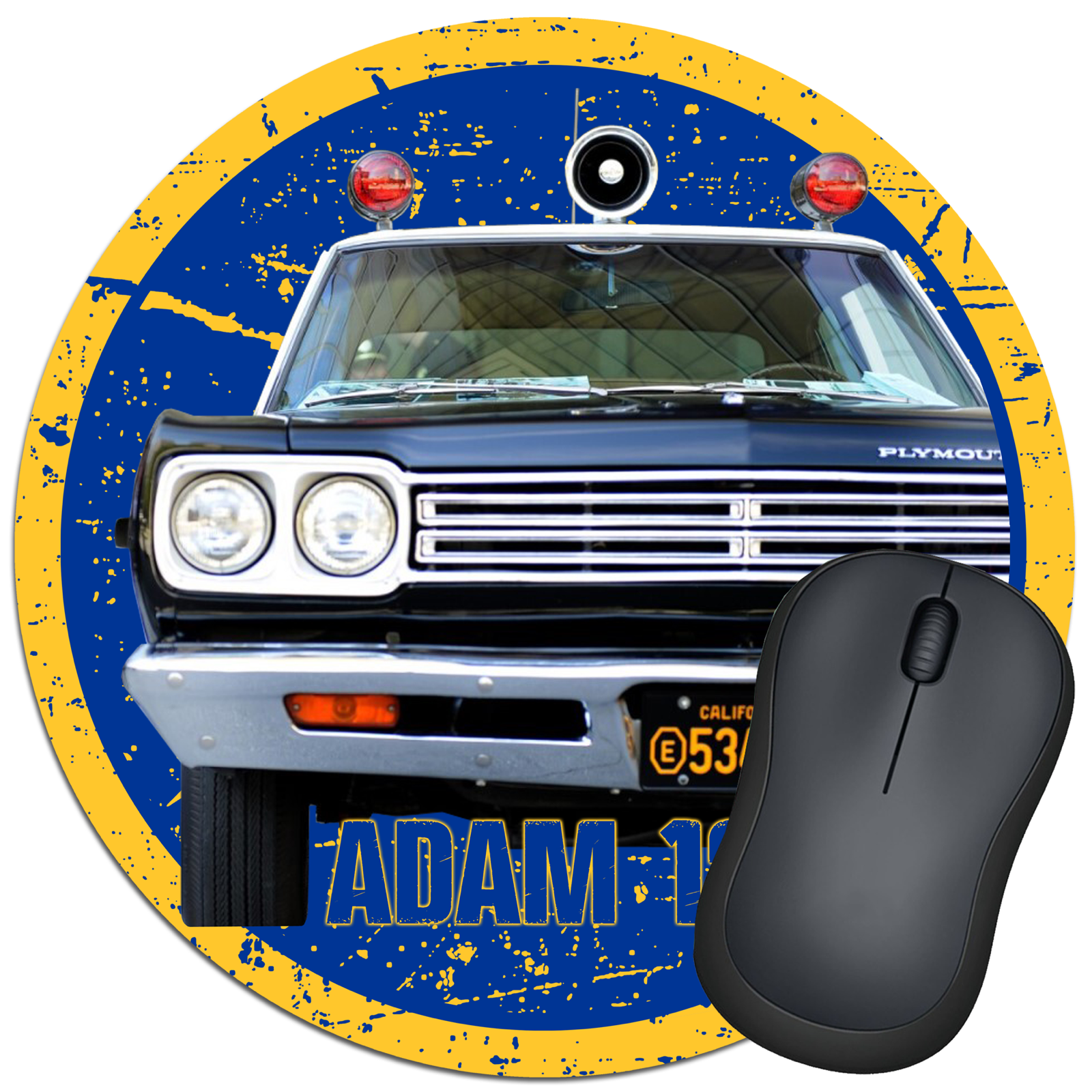 Adam -12 Patrol Car Mousepad / Large Coaster 7.5