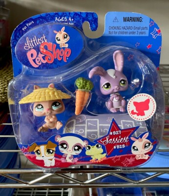 Littlest Pet Shop Sassiest Pairs #827 & #828 BUNNY RABBIT 2008