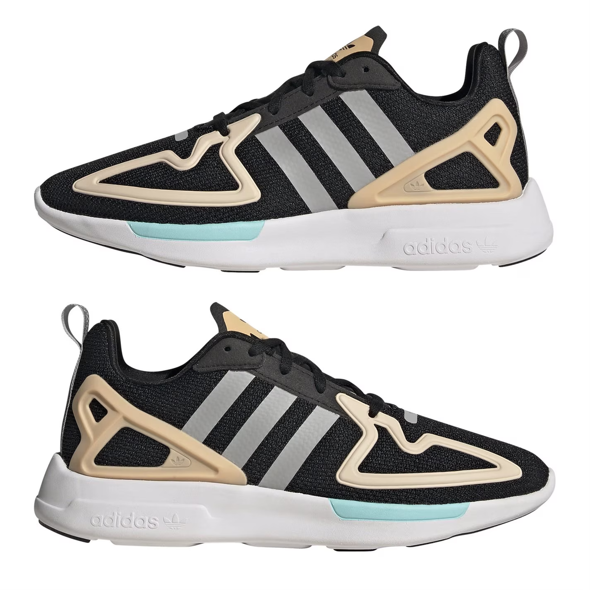 adidas women ZX 2K FLUX SHOES Color: Core Black Grey Two