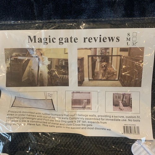 Magic Gate Dogs Pets Mesh Portable Safety Fence Size Large New - Picture 2 of 6