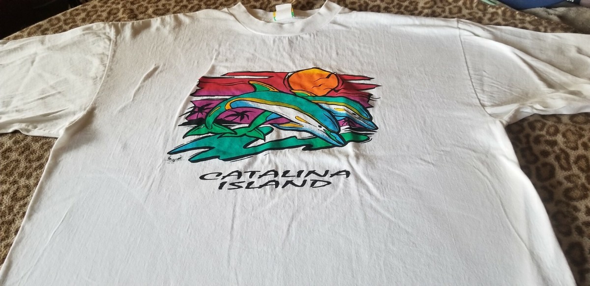 CATALINA ISLAND VINTAGE 90S XL TEE SHIRT SURF SUN AND SKATE SO CAL