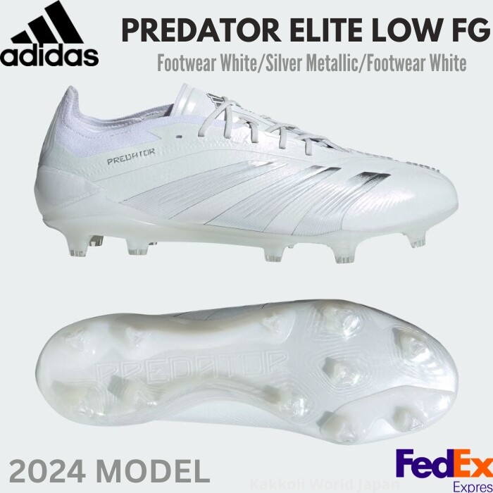 adidas Soccer Cleats PREDATOR ELITE LOW FG Footwear White/Silver