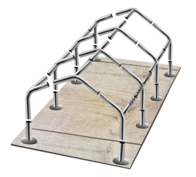 High Peak Carport Canopy Fitting Kit | 1-3/8'' ID Steel Brackets for 8-Leg Frame