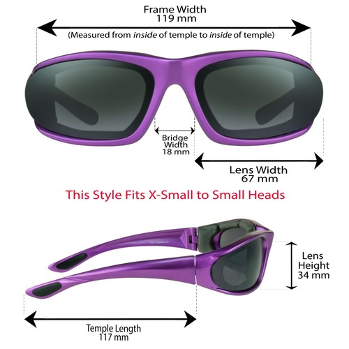 Extra Small Womens Motorcycle Sunglasses Foam Padded Riding Glasses Pink Girls - Picture 34 of 36