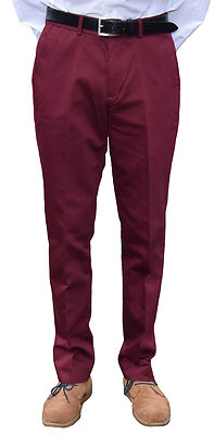 BURGUNDY STA PRESS TROUSERS-WARRIOR MOD 