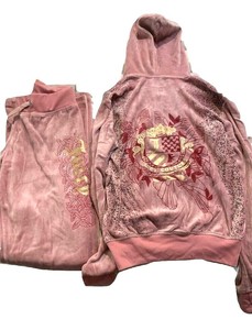 pink velour tracksuit