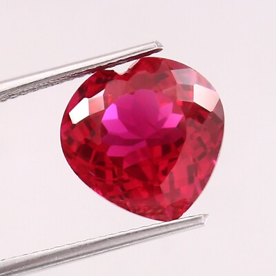 Fine Quality Natural Pigeon Red Mozambique Ruby Loose Heart Gemstone Cut 12x12MM