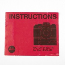 Leitz Motor Drive R4 for Leica R4 Vintage Manual - Instruction Booklet