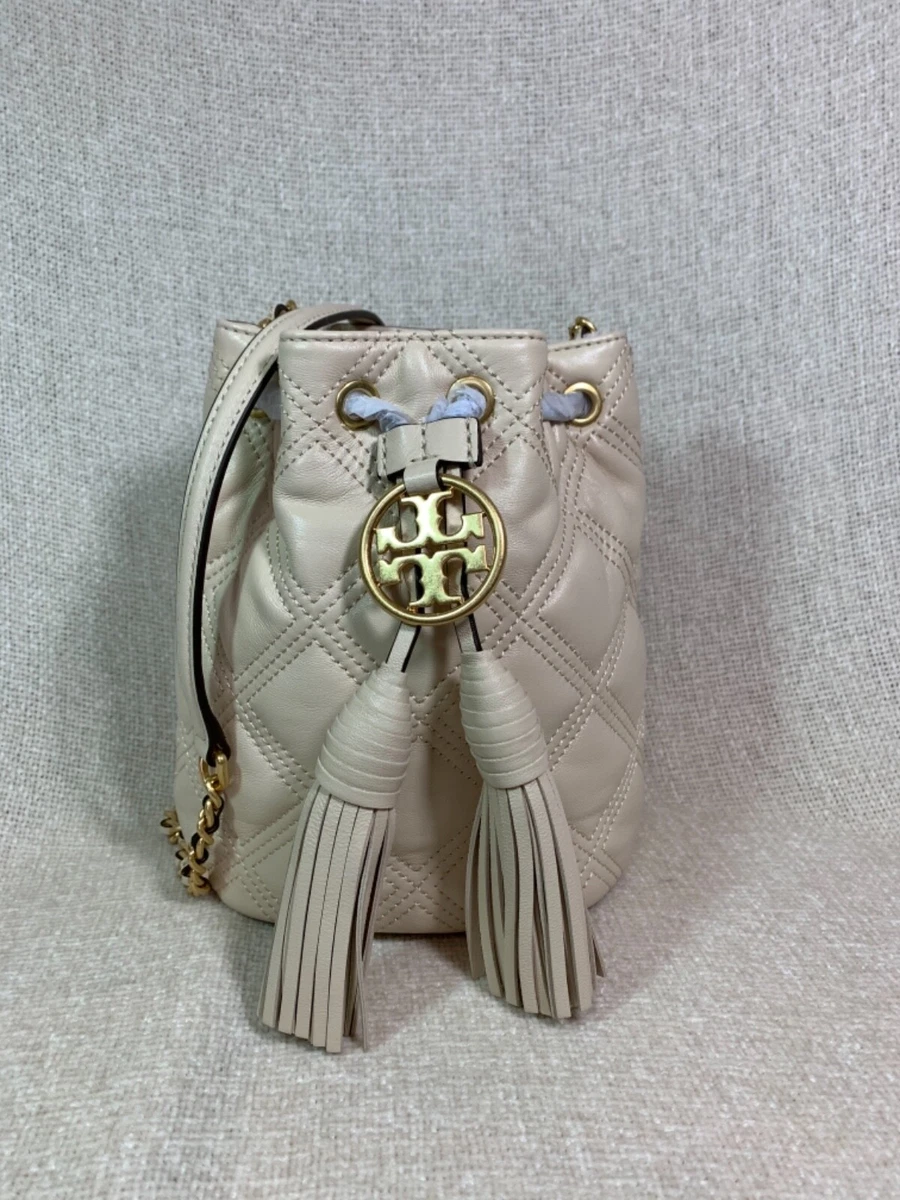 Tory Burch Small Fleming Soft Bucket Bag New Cream