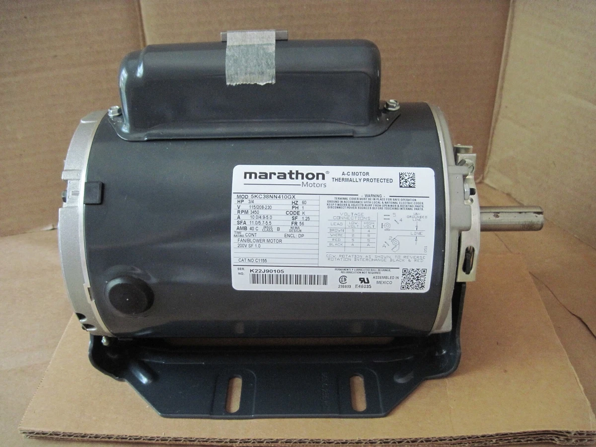MARATHON ELECTRIC PUMP Motor 2Hp 3450Rpm 1Ph 145Jmv 115/230, 46 OFF