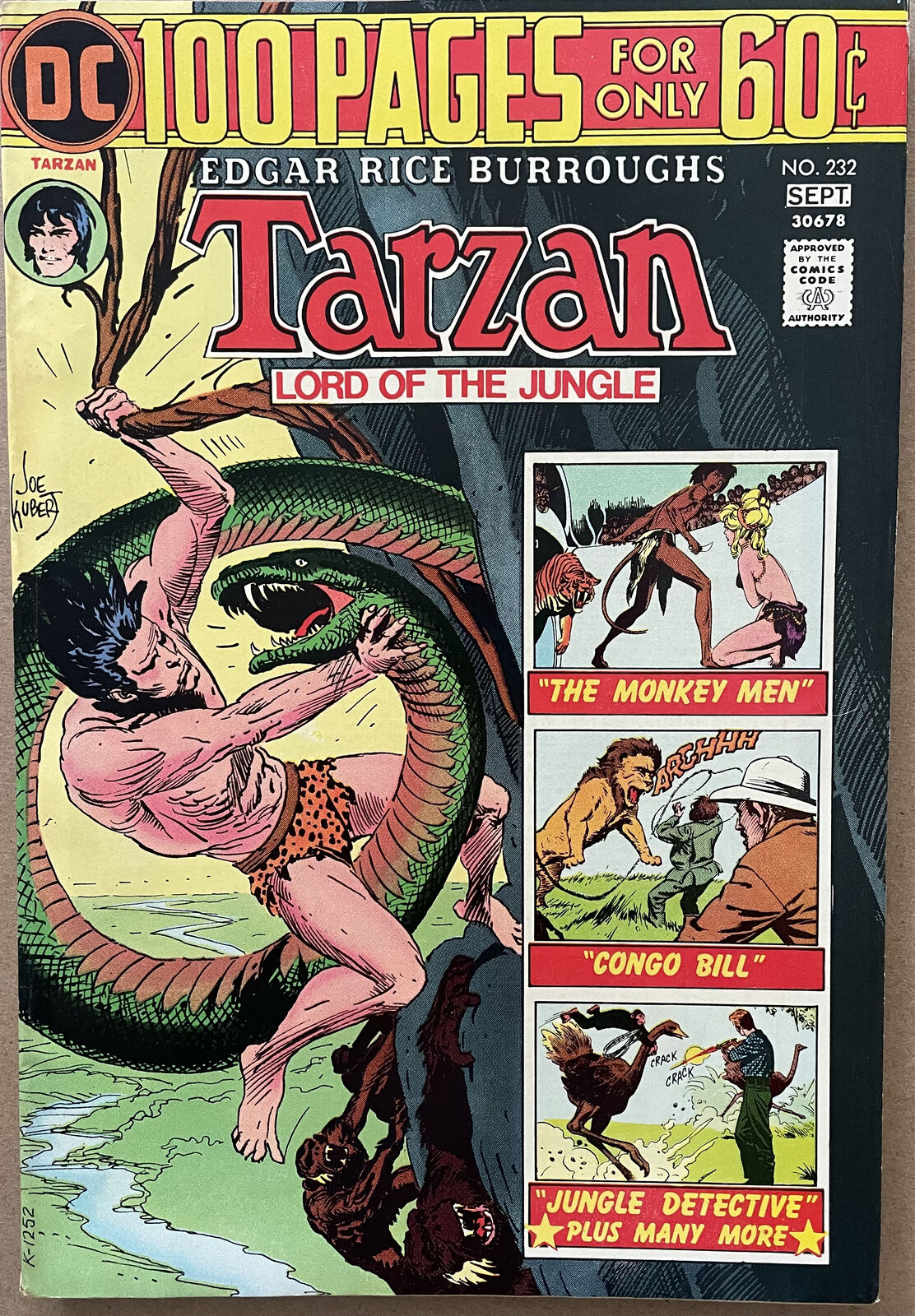 Tarzan #232, VF, 100 pages, Bronze Age DC, 1974