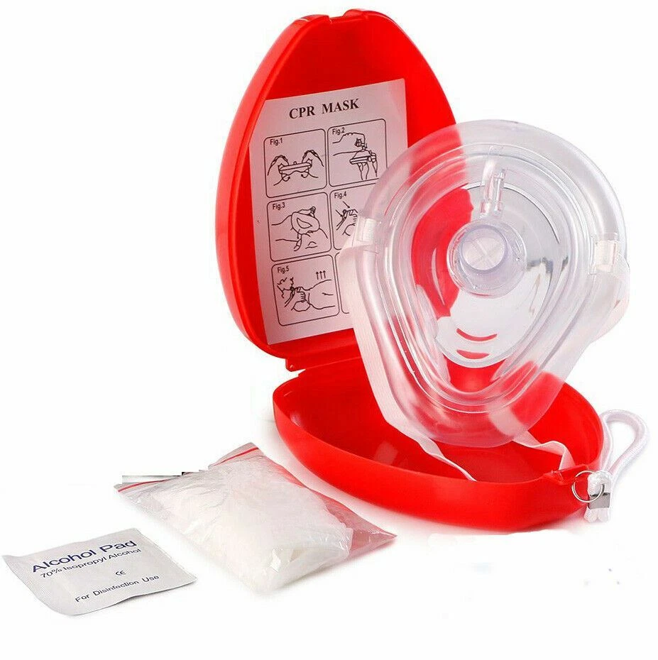 Adult/Child CPR Pocket Resuscitator Rescue Mask + 2 keychain cpr face  shield