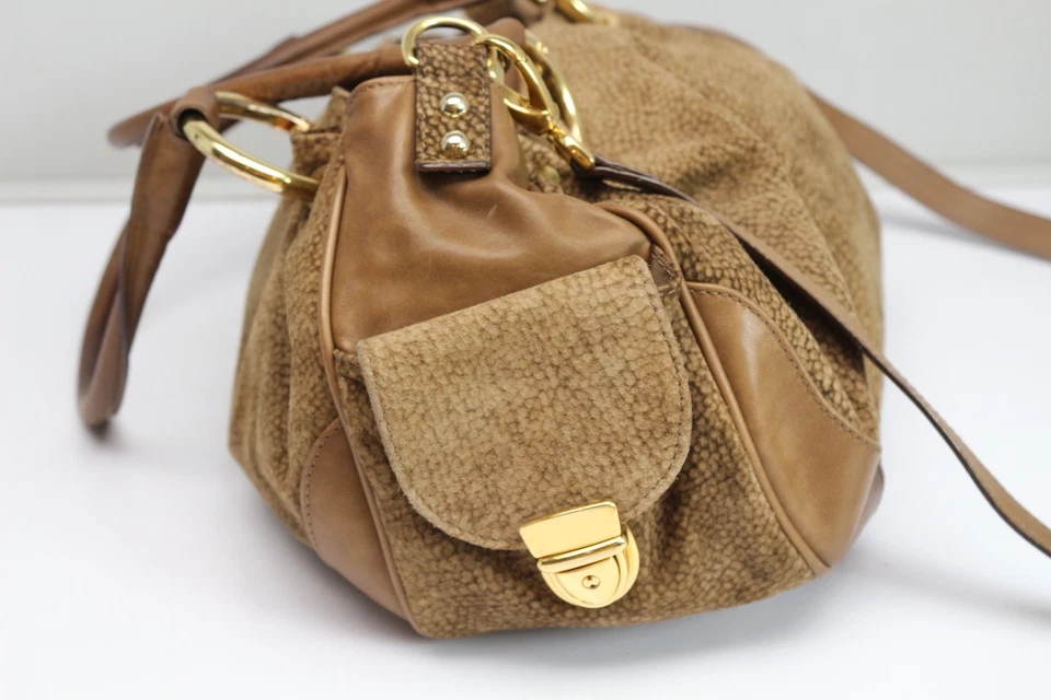 Bolsa de mão Ape Regina Firenze peccary camurça alça de ombro chave Itália - Imagem 3 de 4