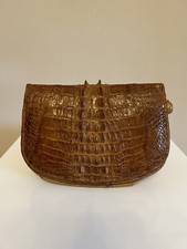 Borsa a tracolla vintage in pelle di coccodrillo, squisito articolo vintage unico