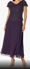 J Kara Women's Sequin Flutter Sleeve Long Dress 10P: Great condition