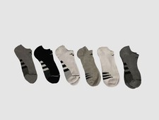  20 Adidas Climalite Men 6 Pairs Pack Gray Cushioned 2.0 No Show Sock Shoe 6-12