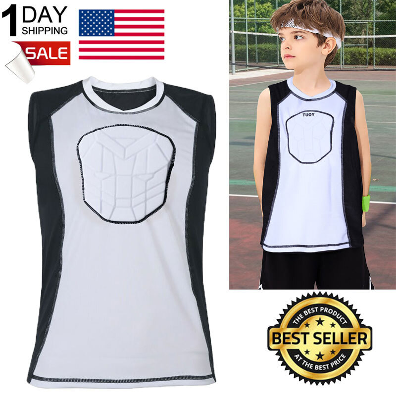 Youth Baseball Chest Protector Padded Compression Shirt Softball