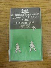 1987 Fixture List: Gloucestershire County Cricket Club - Fold Out Card. Any faul