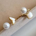<!--F#f_0-->14K Plated Genuine Freshwater mermaid shell Pearl Finger Ring<!--F/-->