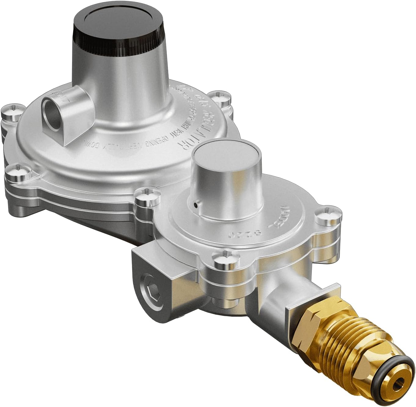 2 Stage Propane Regulator with POL, Propane Tank Regulator for RV, Vans, Trailer