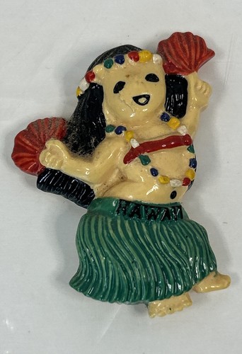 Hawaiian Hula Girl Refridgerator Souvenir Magnet