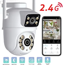 Wireless IP WIFI Camera Outdoor CCTV PTZ Smart Home Security IR Cam Dual lens 4K