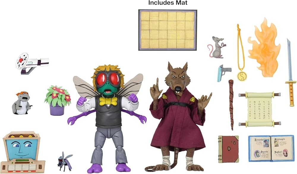 Boîte NECA TMNT Splinter VS Baxter officielle vide, édition collector Nickelodeon en carton