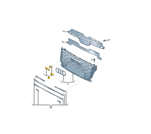 Logo de capot avant Audi Q2 GA 81A8537363Fz