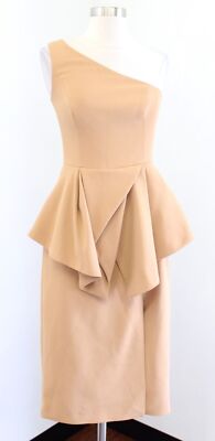 tan peplum dress Terani - 261C6524