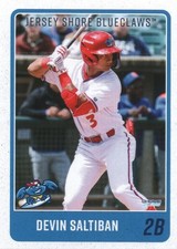 DEVIN SALTIBAN 2025 Choice Jersey Shore BlueClaws #1 Hilo, Hawaii Phillies 🔥