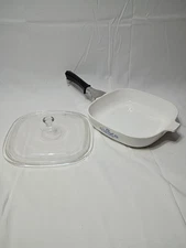 vintage corning ware p-10-B  10"  square frying pan with lid Rare